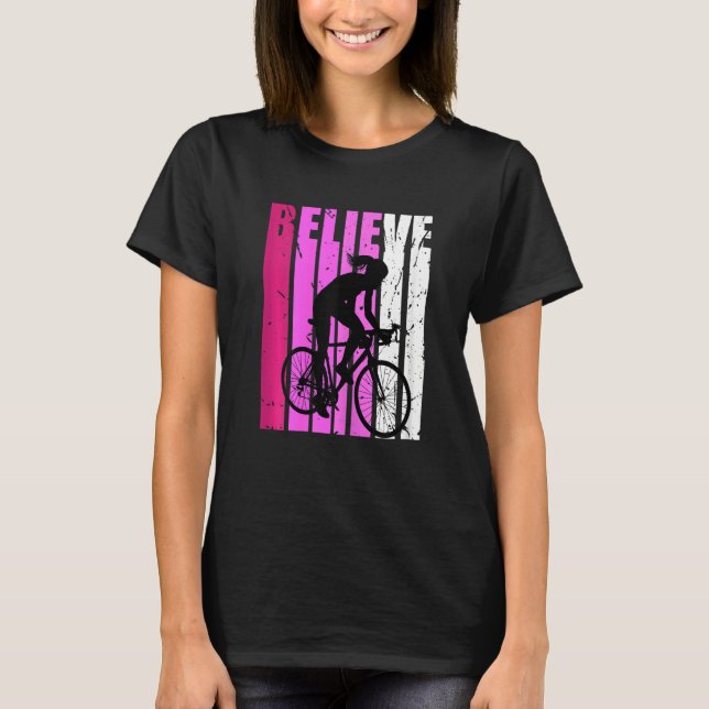 Kids Youth Cycling Life Pink Inspiring Loves Bikes T-Shirt (Front)