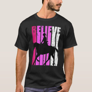Kids Youth Horse Riding Life Pink Fan Believe Quot T-Shirt