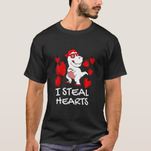 Kids Youth I Steal Hearts T Rex Cute Baby Boy Vale T-Shirt