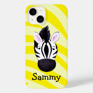 Kids zebra on yellow print named ipad case