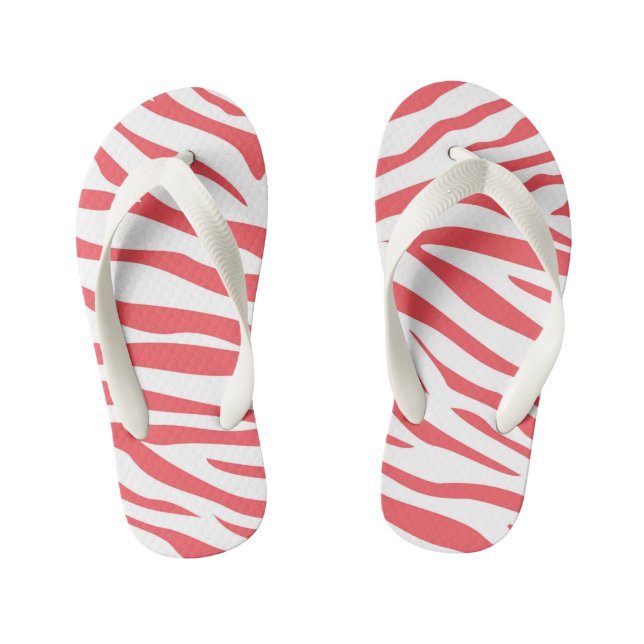 Kids Zebra Stripe Flip Flops (Footbed)