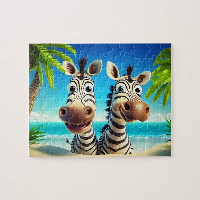 Kids Zebras Jigsaw Puzzle - Tropical (Horizontal)