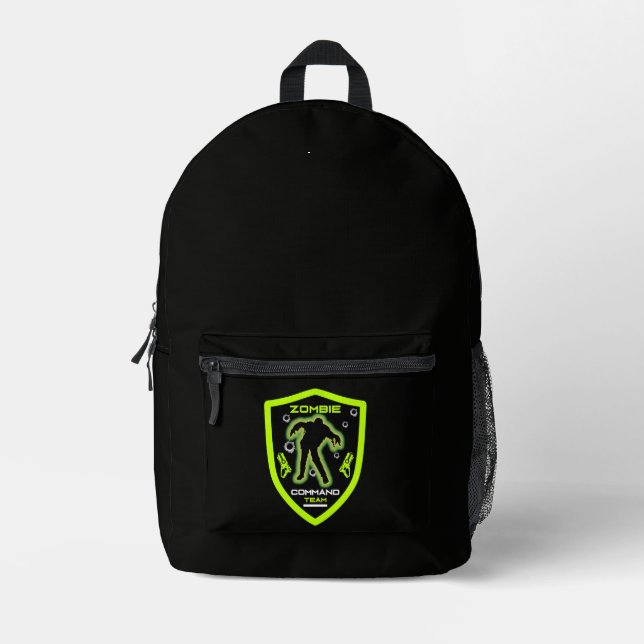 Kids Zombie Party Printed Backpack (Front)