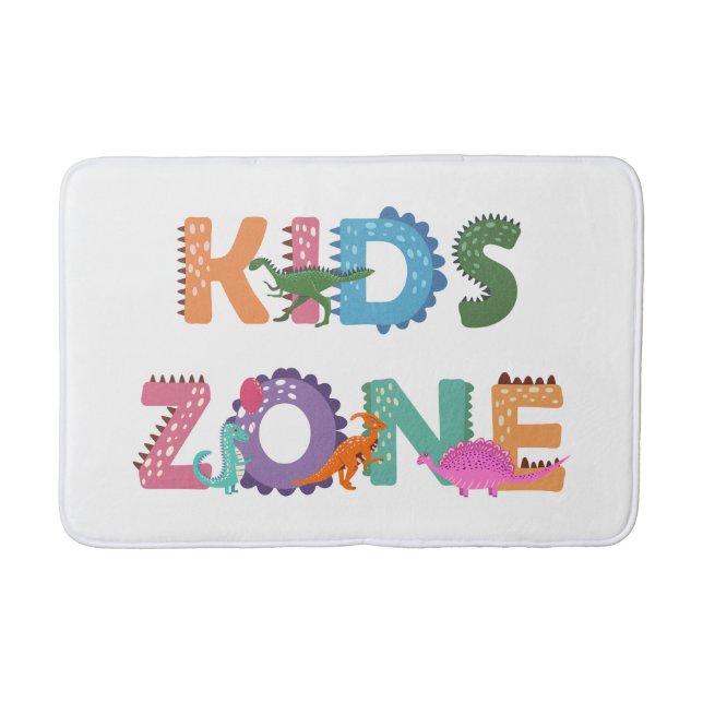 Kids Zone Dinosaurs Bath Mat (Front)