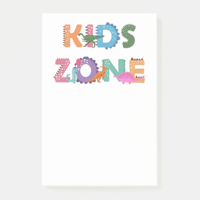 Kids Zone Dinosaurs Post-it Notes (Front)