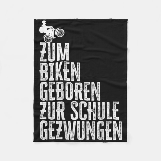 Kids Zum Biking Geboren Zur Schule Zwungen Mtb Mou Fleece Blanket (Front)