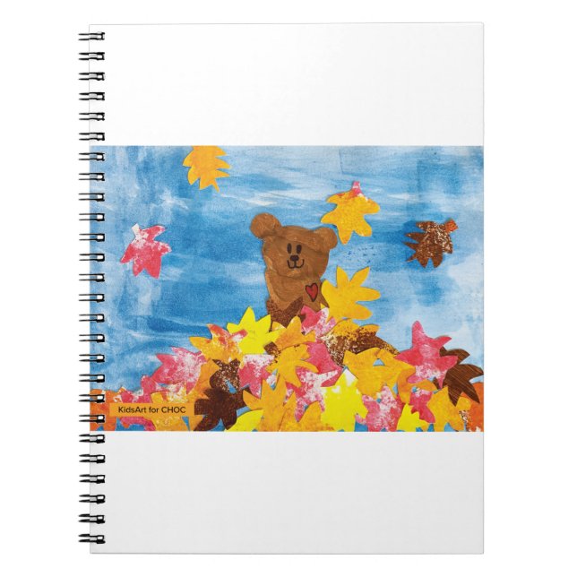 KidsArt for CHOC - Fall Leaves Bear Notebook (Front)