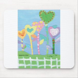 KidsArt for CHOC - Hearts with Picket Fence Mouse Pad