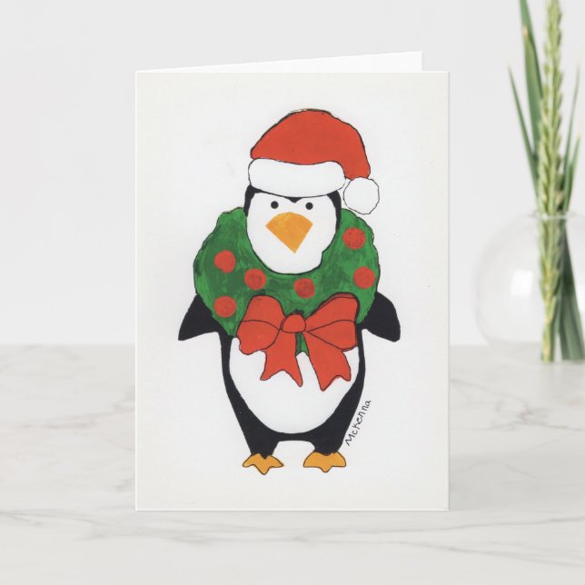 KidsArt for CHOC - Penguin Holiday Thank You Card (Front)