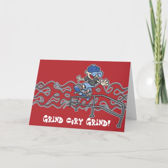 Kidslide Skateboarding Graphic Card (Front)