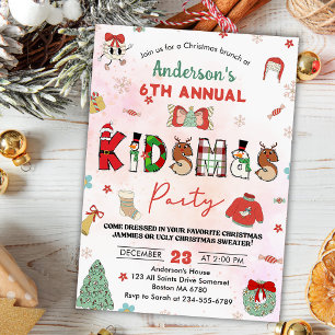 Kidsmas Christmas Birthday Party Holiday Party Invitation