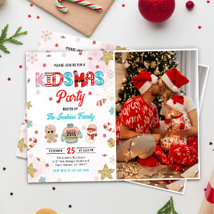 Kidsmas Winter Christmas Party Photo Invitation