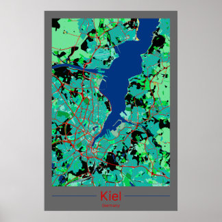 Kiel Contrasting City Maps Poster