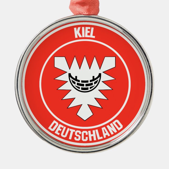 Kiel Round Emblem Metal Ornament (Front)