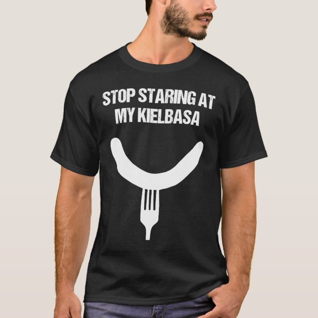 Kielbasa Sausage Pun T-Shirt (Front)