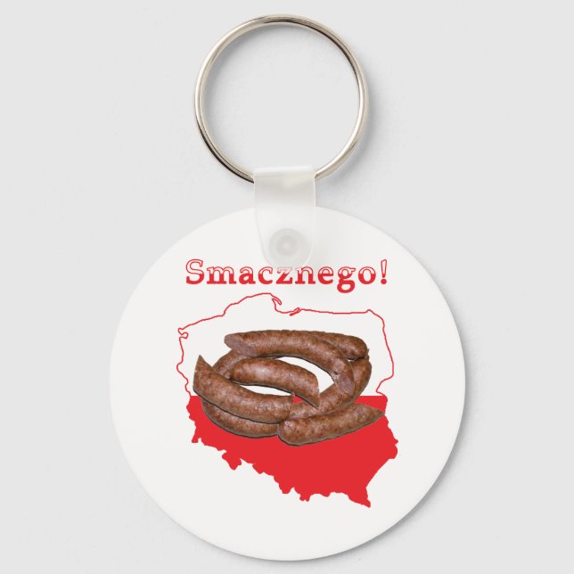 Kielbasa Smacznego Polish Map Key Ring (Front)