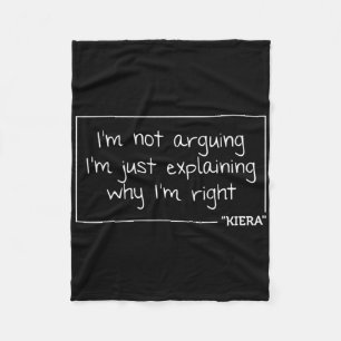 Kiera Gift Quote Personalised Name Funny Birthday  Fleece Blanket
