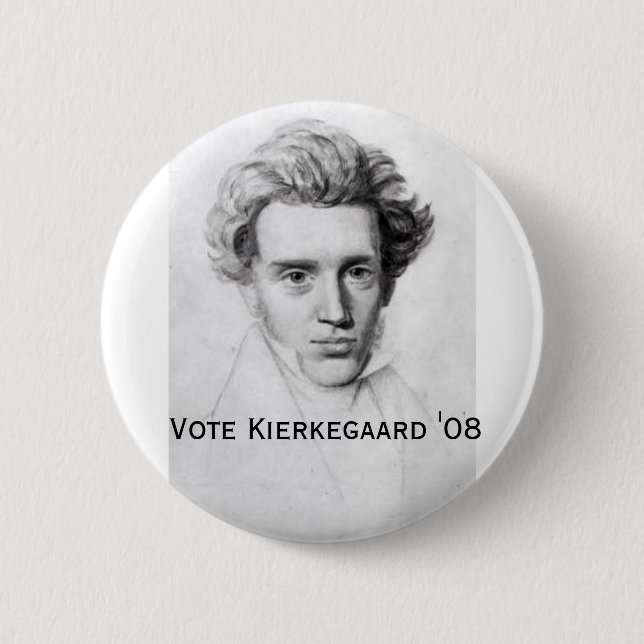 Kierkegaard '08 6 cm round badge (Front)