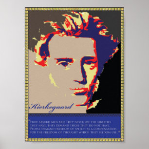 Kierkegaard Faded Poster