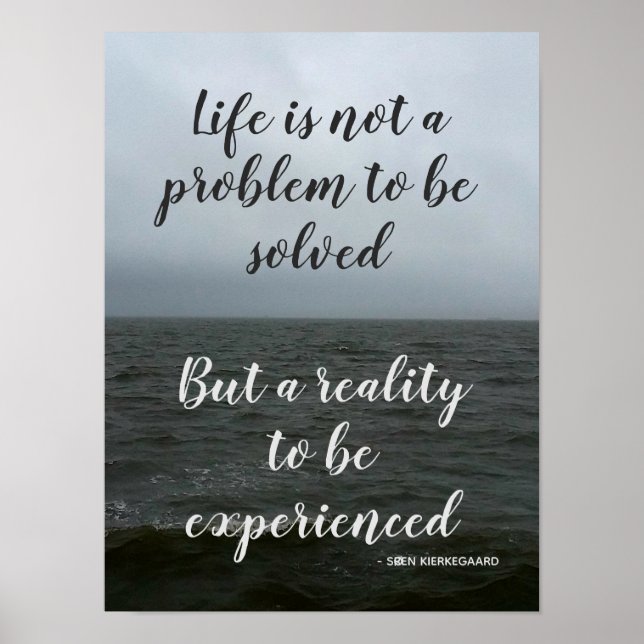 Kierkegaard Life Quote Poster (Front)
