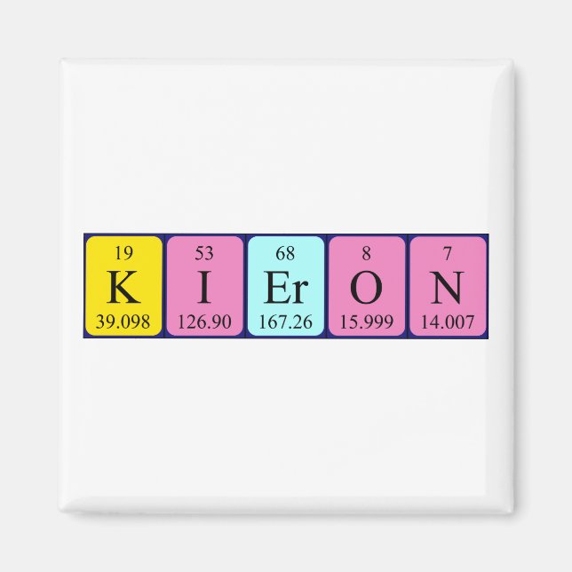 Kieron periodic table name magnet (Front)