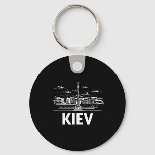 Kiev Ukraine City Skyline Silhouette Outline Sketc Key Ring