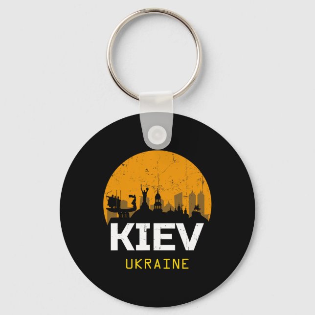 Kiev Ukraine - Uni - Black - Small - Short Sleeve  Key Ring (Front)