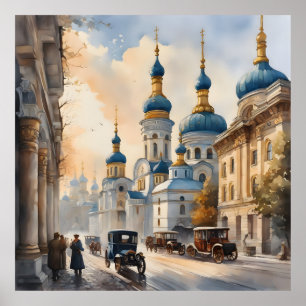 Kiev Ukraine watercolor Poster