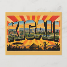 Kigali Hills Dome Wetland Vintage Travel Art