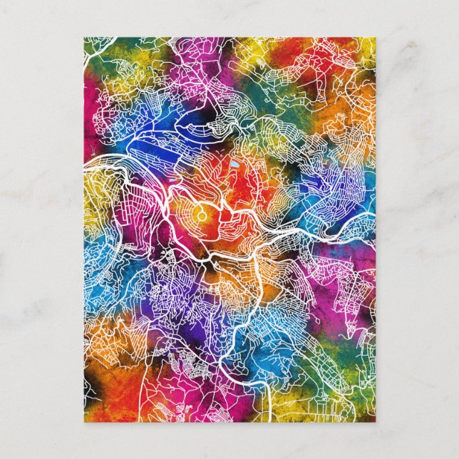 Kigali Rwanda City Map Postcard (Front)