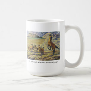 Kiger Mustang Stallion Defending His Herd Coffee Mug