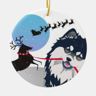 KIITOS SANTA - Finnish Lapphund Porcelain Ornament