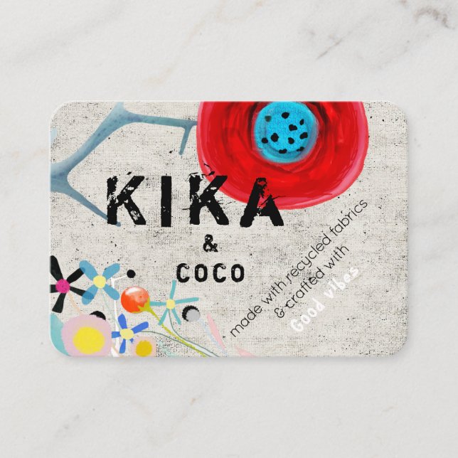 Kika and Coco good Vibes Business Card (Front)