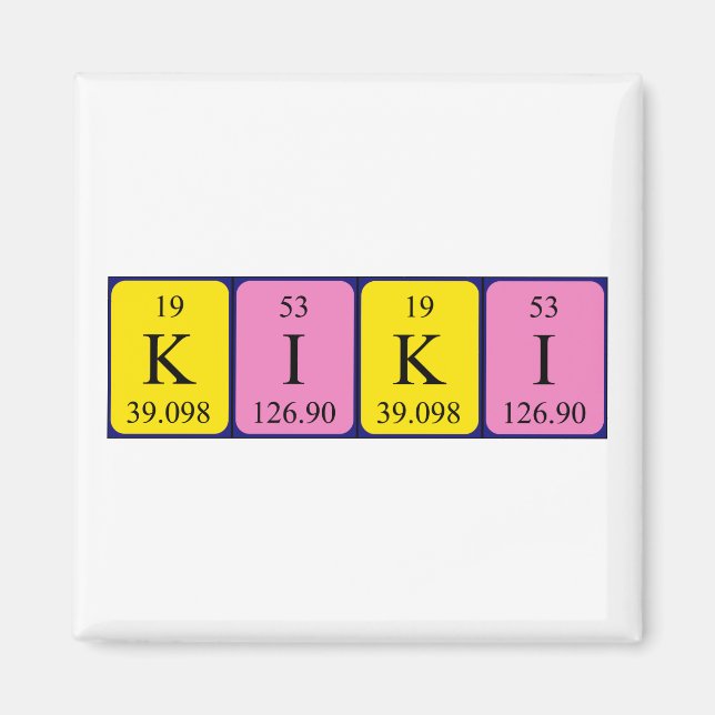 Kiki periodic table name magnet (Front)