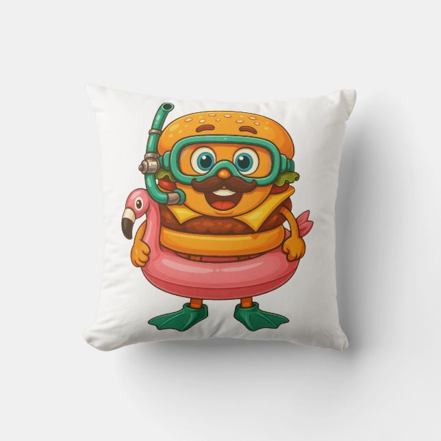KikiBurger – Flamingo Snorkel Edition Cushion (Front)