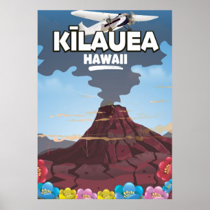 Kīlauea Hawaii Volcano travel poster