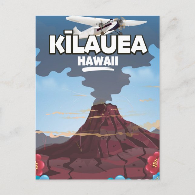 Kīlauea Hawaii Volcano travel poster Postcard (Front)