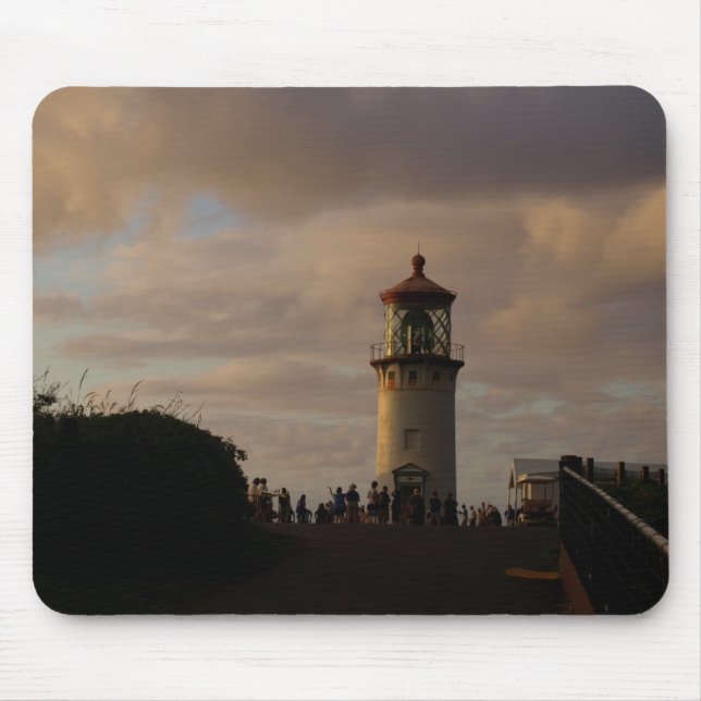 Kilauea Lighthouse in Kauai at Dusk Mouse Pad (Front)
