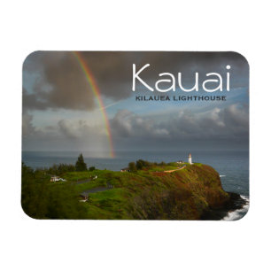 Kilauea Lighthouse on Kauai text Magnet