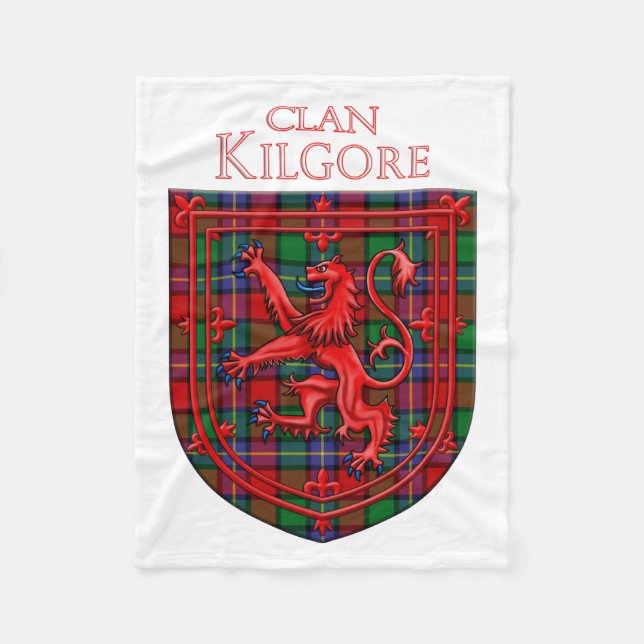 Kilgore Tartan Scottish Plaid Lion Rampant Fleece Blanket (Front)
