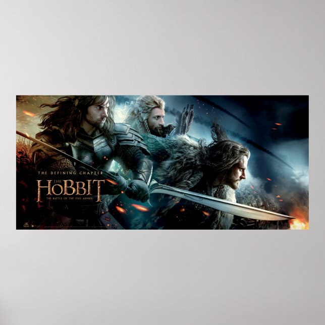 Kili, Fili, & THORIN OAKENSHIELD™ Charge To Battle Poster (Front)