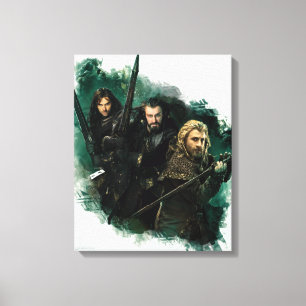 Kili, THORIN OAKENSHIELD™, & Fili Graphic Canvas Print