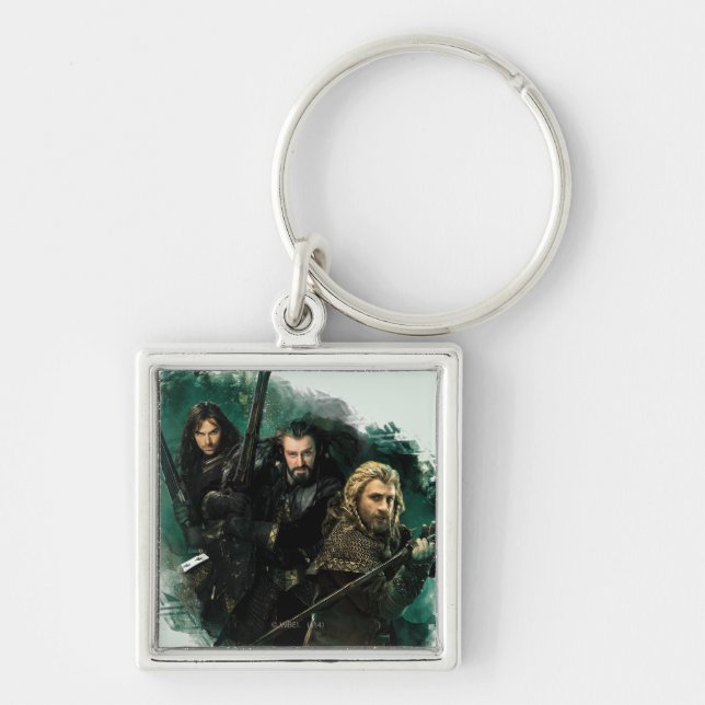 Kili, THORIN OAKENSHIELD™, & Fili Graphic Key Ring (Front)