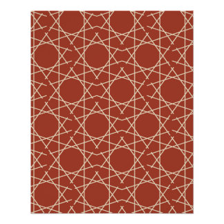 Kilim Rust Geometric Pattern Poster