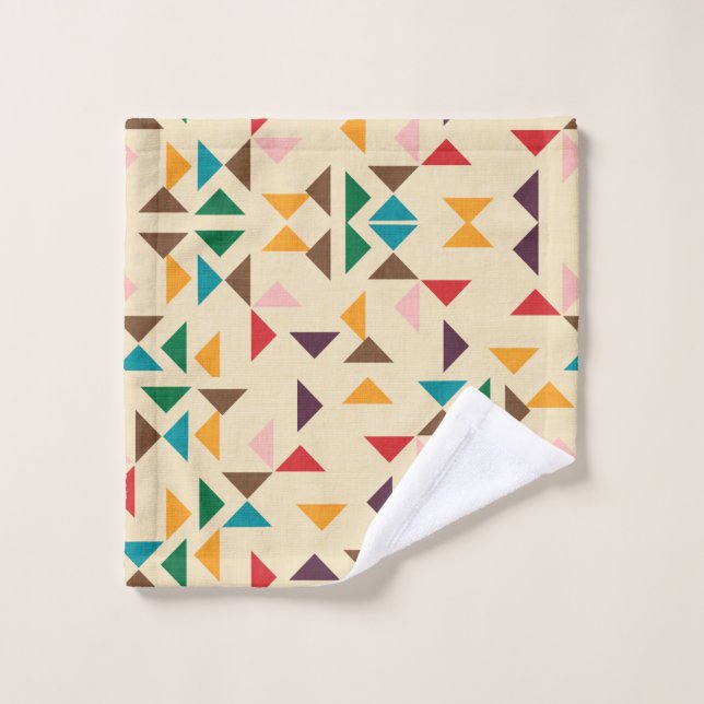 Kilim triangle pattern beige wash cloth (Wash Cloth)