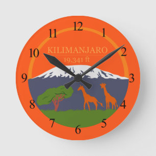 Kilimanjaro Altitude Round Clock