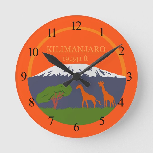 Kilimanjaro Altitude Round Clock (Front)