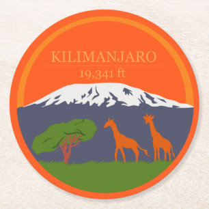 Kilimanjaro Altitude Round Paper Coaster