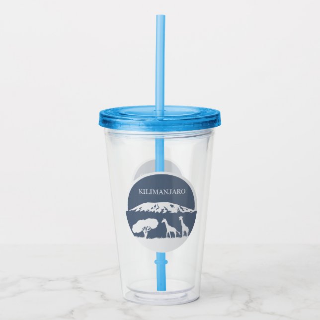 Kilimanjaro (Blue) Acrylic Tumbler (Front)