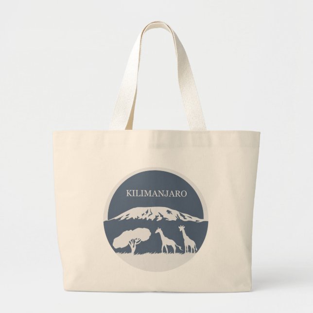 Kilimanjaro (Blue) Large Tote Bag (Front)